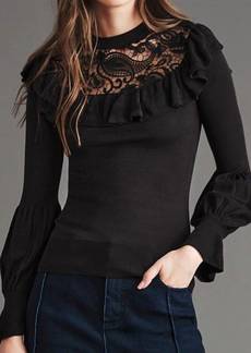 Haute Hippie Elsie Rayon Nylon Sweater In Black