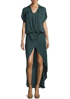 Haute Hippie From the Ashes Silk Faux-Wrap Dress