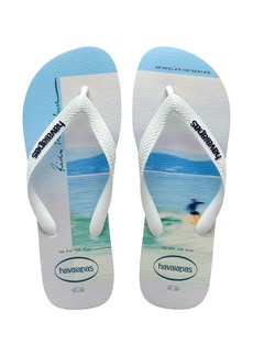 Havaianas 'Hype' Flip Flop in White/White/Navy Blue at Nordstrom Rack