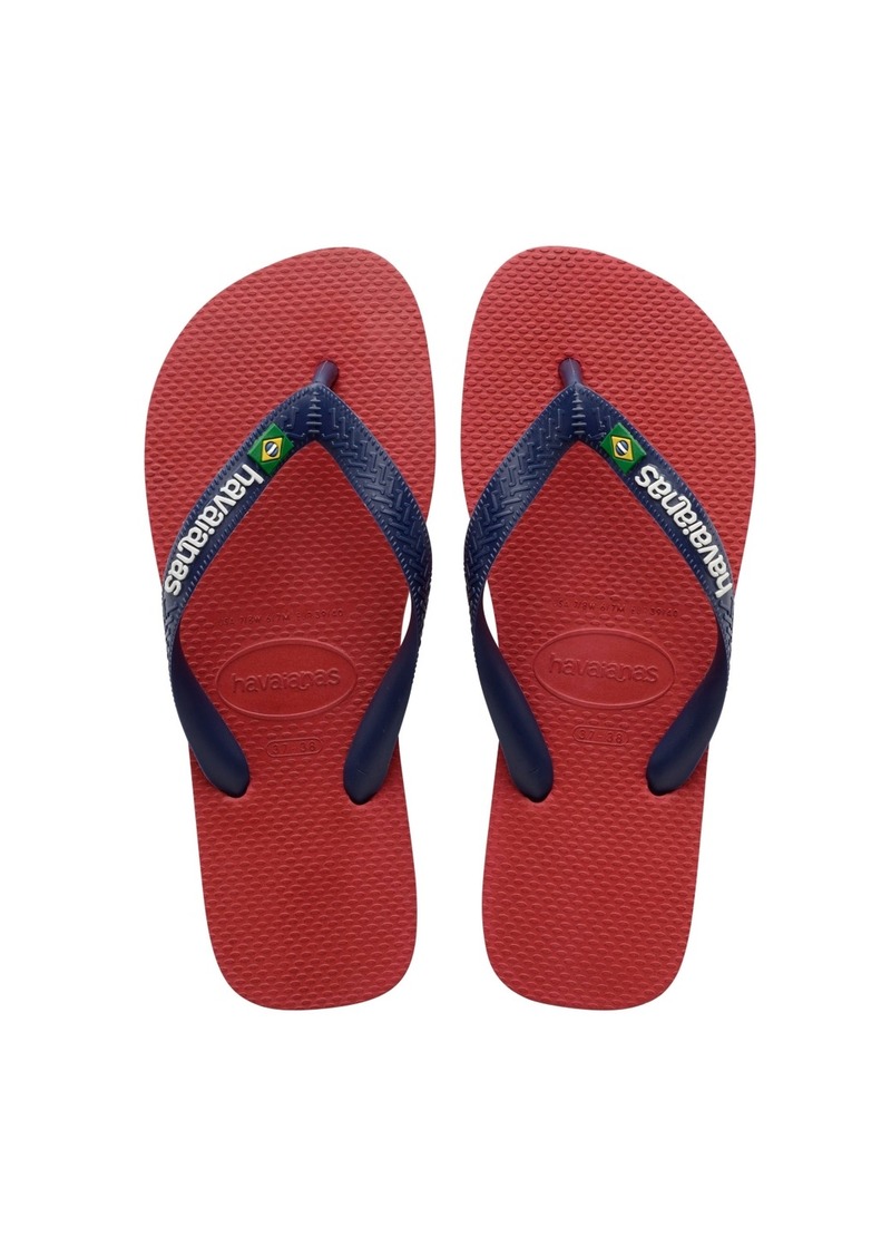Havaianas Men's Brazil Logo Flip-Flop Sandals - Dark Red
