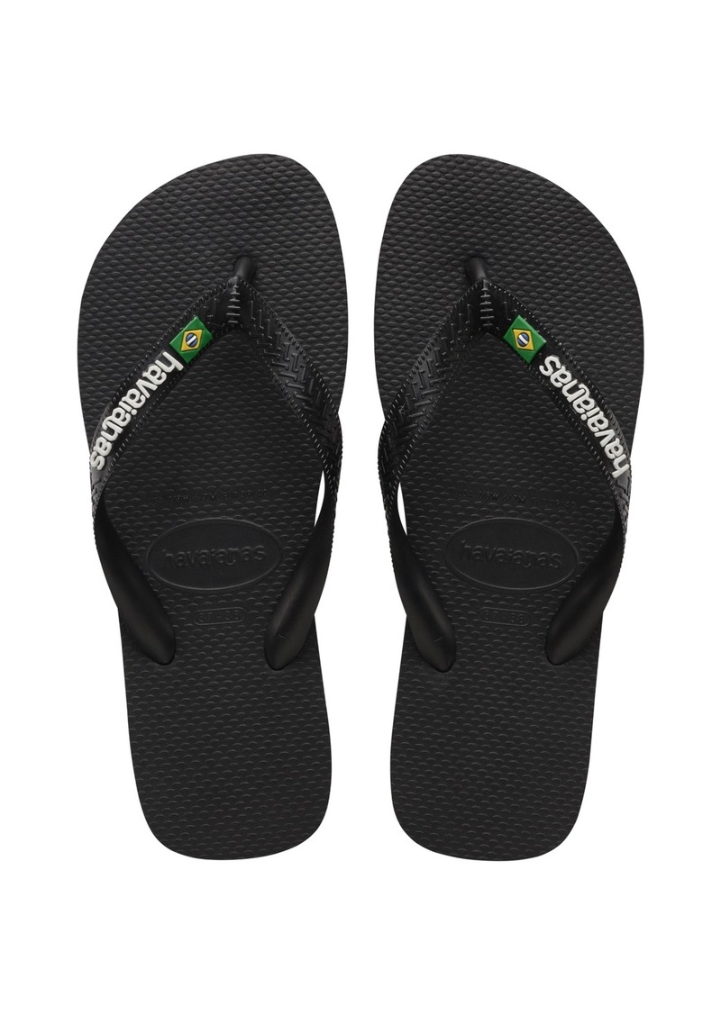 Havaianas Men's Brazil Logo Flip-Flop Sandals - Black