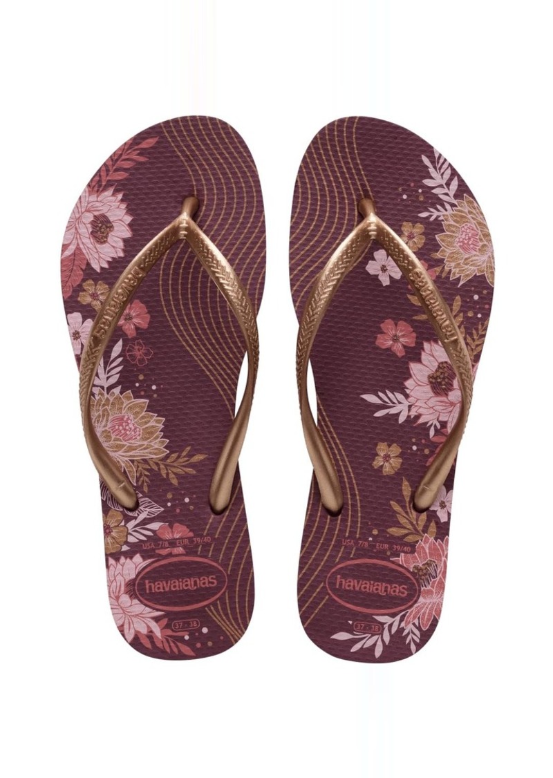 Havaianas Women's Slim Organic Flip Flops - Spring and Summer Pool Sandals for Women - PURPLE SOIL /8