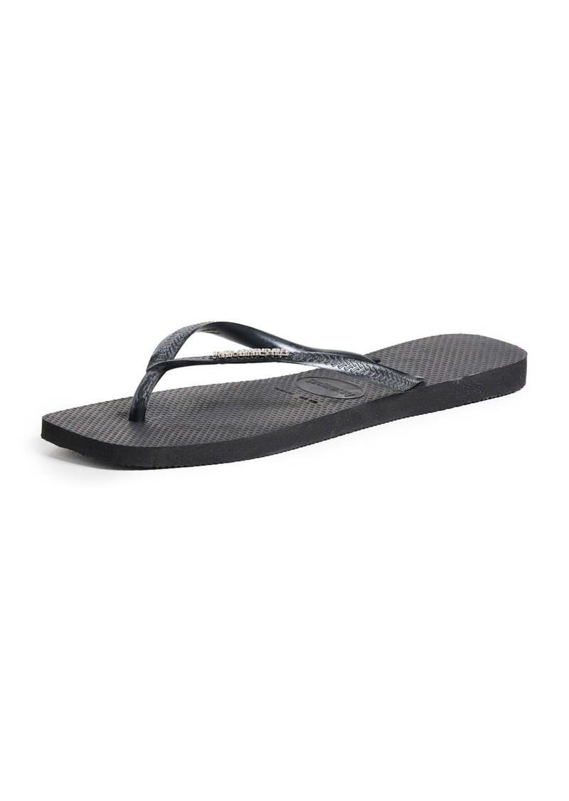 Havaianas Women's Slim Square Logo Metallic Flip-Flop