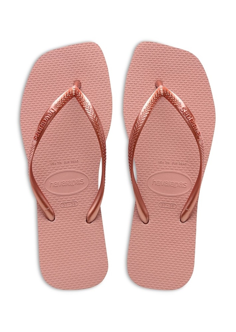 havaianas Women's Slim Square Toe Slip On Flip Flop Sandals