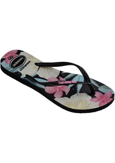 Havaianas Womens Floral Print Slim Thong Sandals