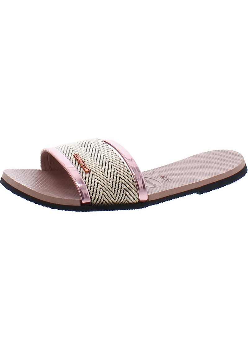 Havaianas Womens Laceless Woven Slide Sandals