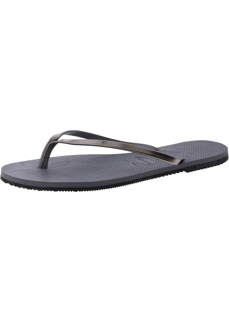 Havaianas Womens Metallic Slip On Thong Sandals