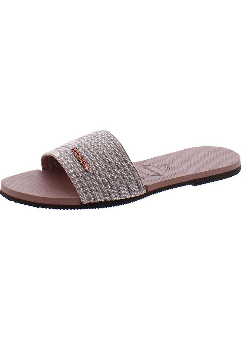 Havaianas Womens Woven Shimmer Slide Sandals