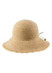 Helen Kaminski Emmie 9 Packable Raffia Hat in Natural/Natural Fringe at Nordstrom