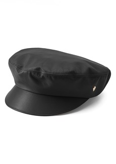 Helen Kaminski Kamilah Leather Baker Boy Hat in Black at Nordstrom