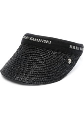 Helen Kaminski logo-print raffia visor