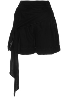 Hellessy bow detail velour shorts