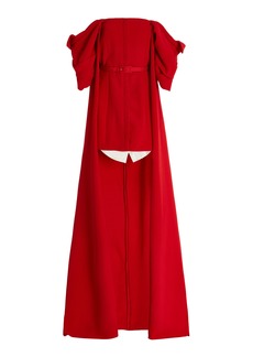 Hellessy - Women's Clemence Caped Crepe Mini Dress - Red - Moda Operandi