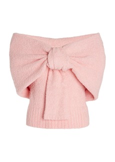 Hellessy - Women's Gleam Knotted Off-Shoulder Cape Sweater - Blue/pink - Moda Operandi