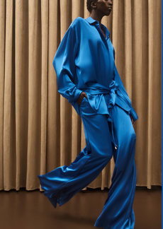 Hellessy - Women's Woolridge Waist-Tie Shirttail Top - Blue - Moda Operandi