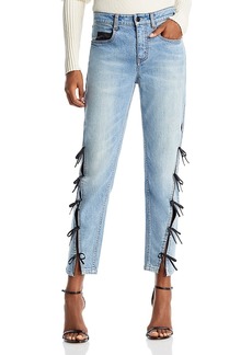 Hellessy Grove High Rise Side Ties Ankle Jeans in Med Wash