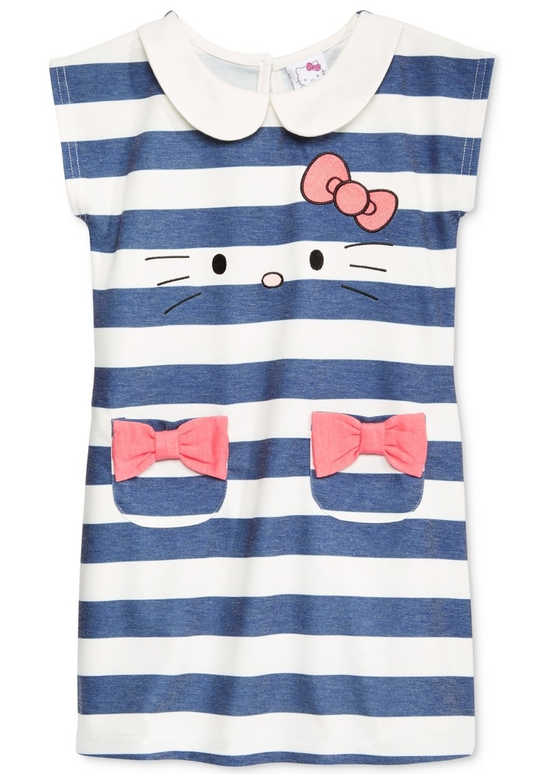 Hello Kitty Little Girls Striped Embroidered Dress - Stripe