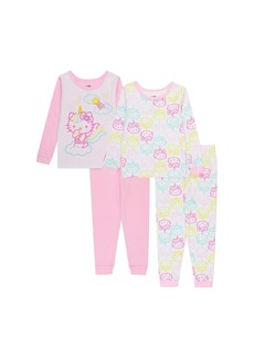 Toddler Girls Hello Kitty T-shirt and Pajama, 4 Piece Set