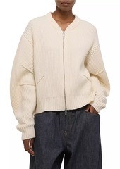 Helmut Lang Apex Wool-Blend Zip-Up Cardigan