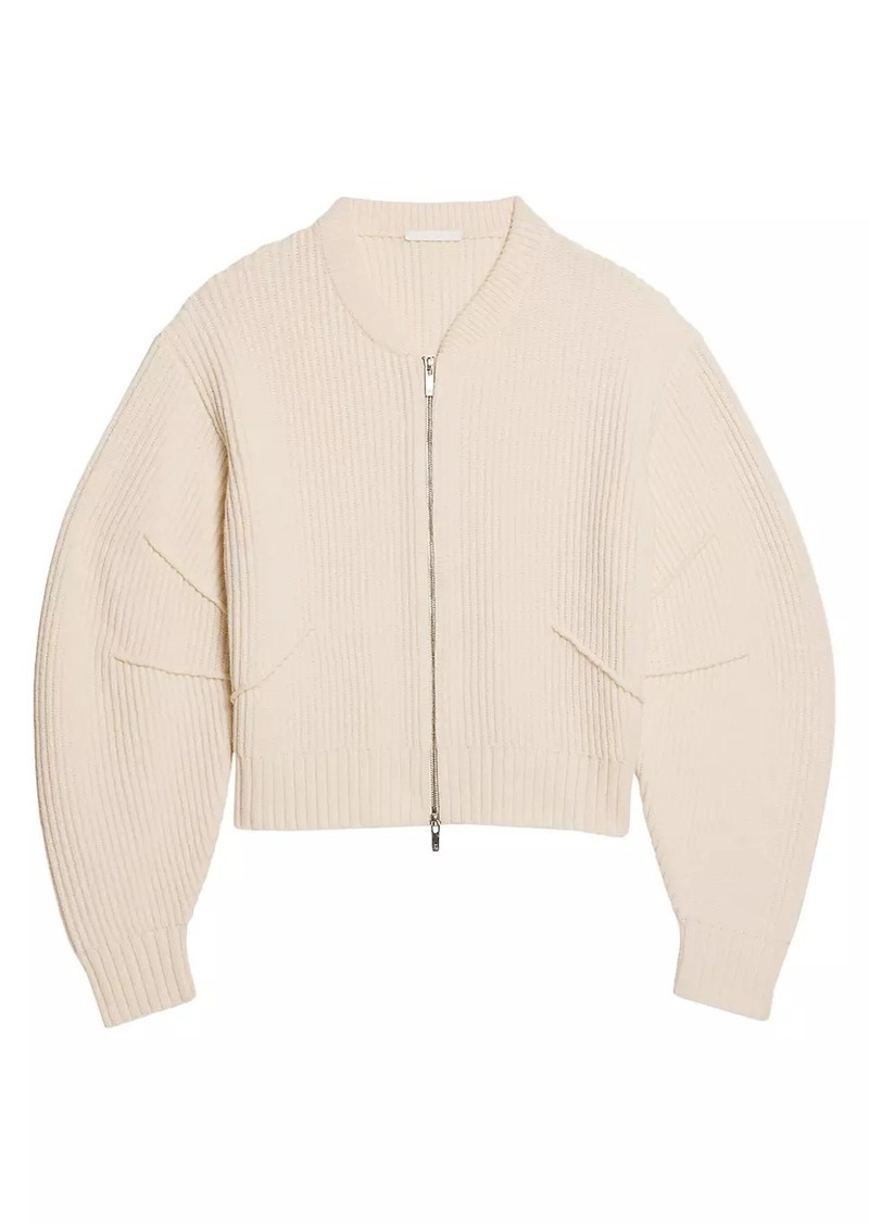 Helmut Lang Apex Wool-Blend Zip-Up Cardigan