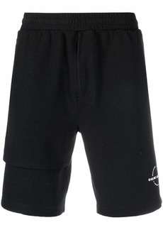 Helmut Lang asymmetric-layered woven shorts