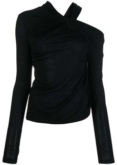 Helmut Lang cold-shoulder twisted blouse