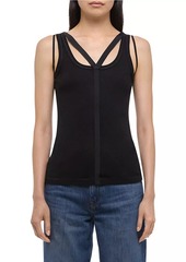 Helmut Lang Cotton-Blend Racerback Tank Top