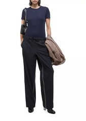 Helmut Lang Cotton-Blend Wide-Leg Zip Pants