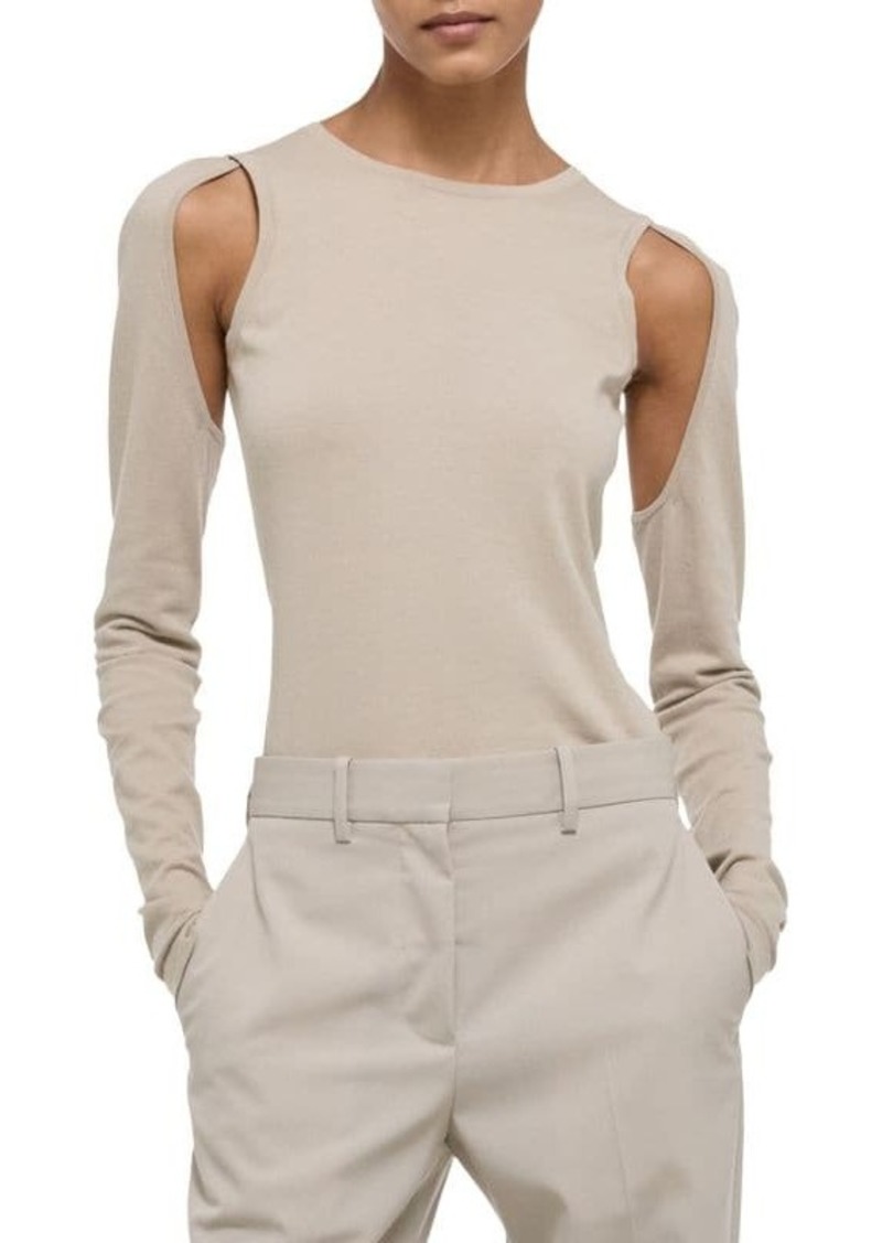 Helmut Lang Cotton Cut-Out Crewneck Sweater