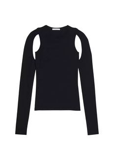 Helmut Lang Cotton Cut-Out Crewneck Sweater