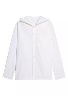 Helmut Lang Cotton Hooded Button-Front Shirt