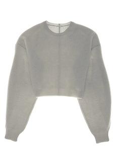 Helmut Lang Cropped Knit Wool Sweater