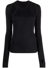 Helmut Lang cropped long-sleeve cotton cardigan