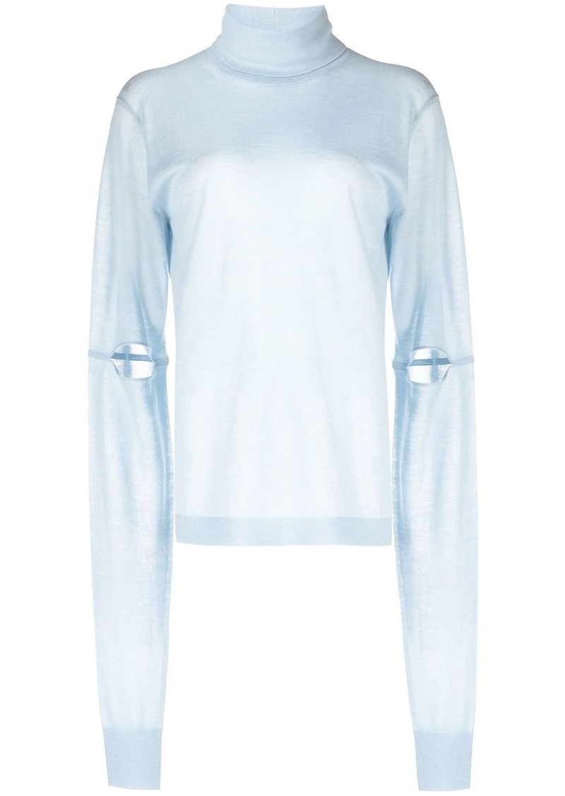 Helmut Lang cut-out detail cashmere jumper