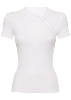 Helmut Lang Cutout Cotton Jersey T-shirt