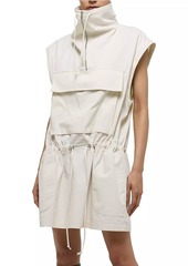 Helmut Lang Detachable-Sleeve Drawcord Minidress