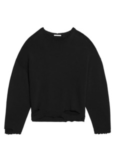 Helmut Lang Distressed Cotton Crewneck Sweater