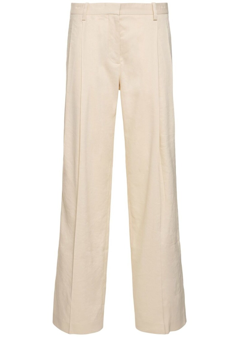 Helmut Lang Double Pleat Linen Blend Pants