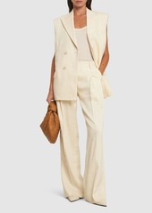 Helmut Lang Double Pleat Linen Blend Pants