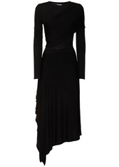 Helmut Lang Draped Jersey Long Dress