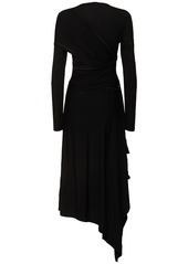 Helmut Lang Draped Jersey Long Dress