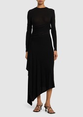 Helmut Lang Draped Jersey Long Dress