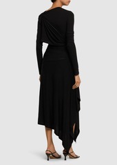 Helmut Lang Draped Jersey Long Dress