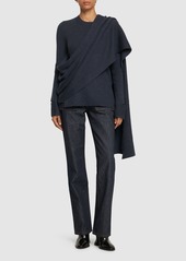 Helmut Lang Draped Rib Knitted Top