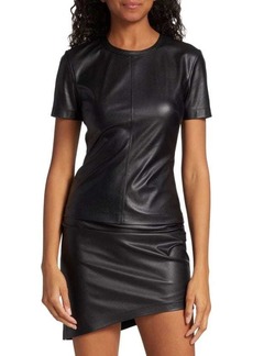Helmut Lang Faux Leather Fitted T Shirt
