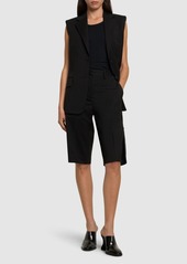 Helmut Lang Flat Front Wool Shorts