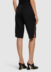 Helmut Lang Flat Front Wool Shorts