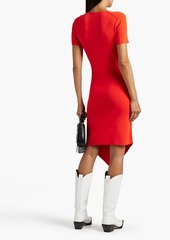 Helmut Lang - Asymmetric twisted ribbed-knit dress - Red - XS