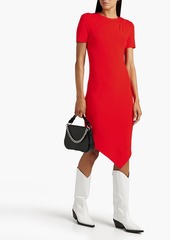 Helmut Lang - Asymmetric twisted ribbed-knit dress - Red - XS