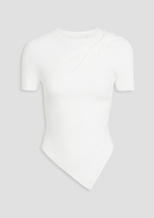 Helmut Lang - Asymmetric twisted ribbed-knit top - White - XS